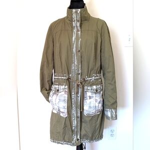 NewYork & Company army green cotton utility jacket .